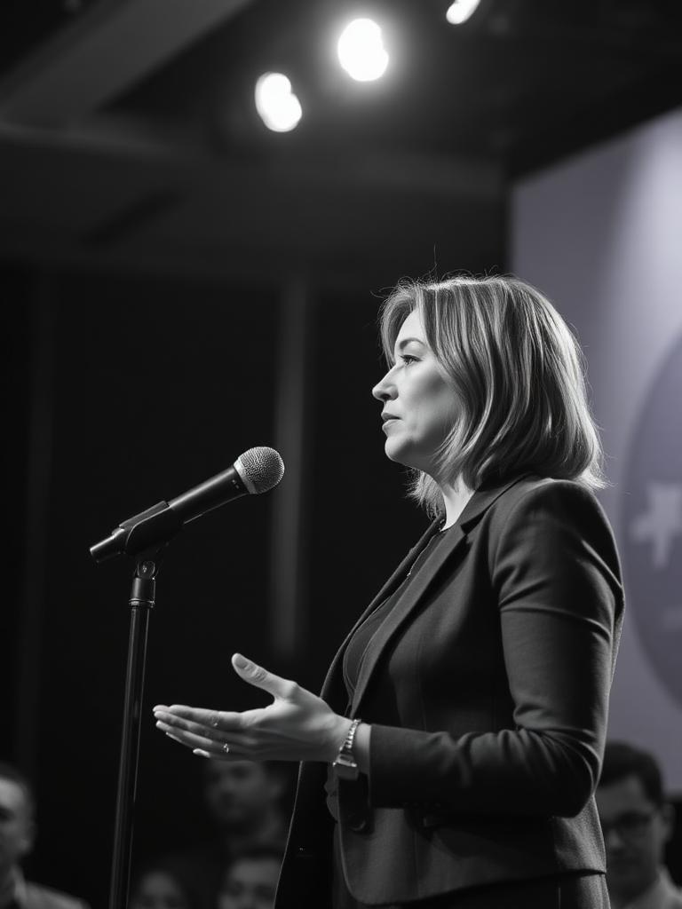 Jovi speaking at industry event